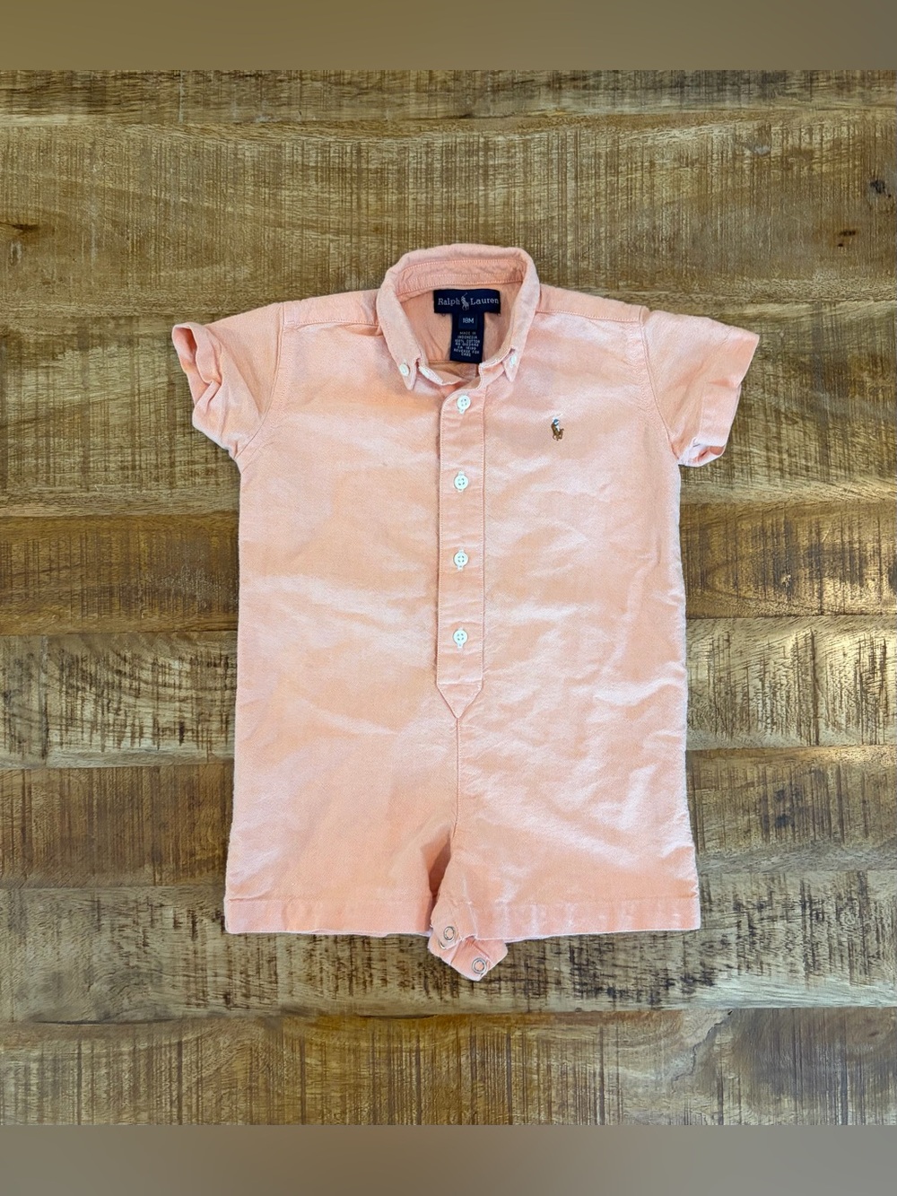 Ralph Lauren Cotton Chambray Shortall Flesh Pony